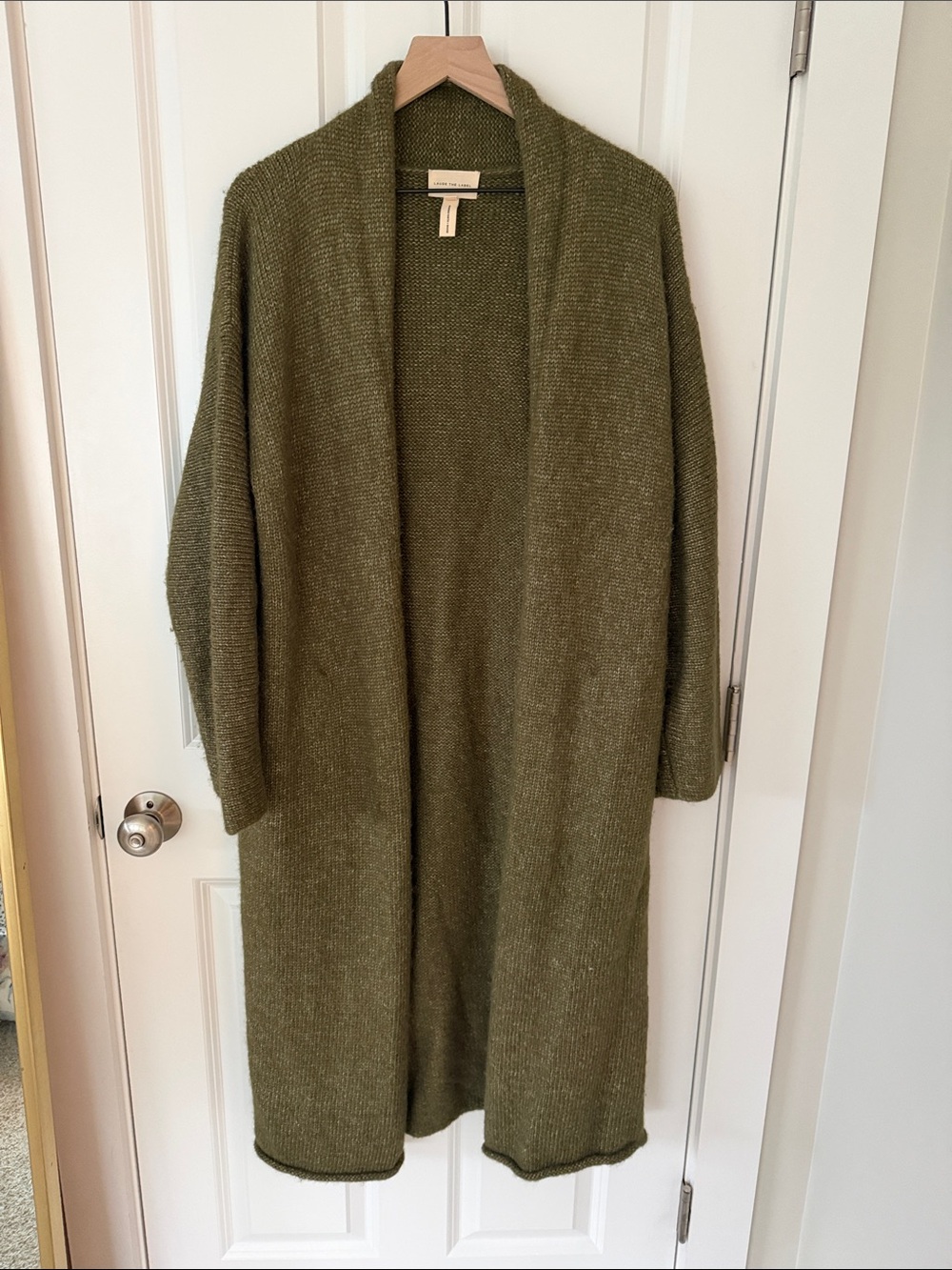 Laude the Label Heirloom Sweater Coat- Olive- Size M/L